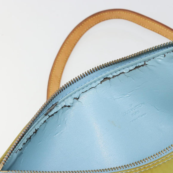 LOUIS VUITTON Monogram Vernis Bedford Hand Bag Baby Blue M91007 LV Auth 184613