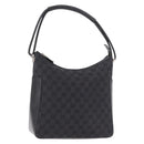GUCCI GG Canvas Shoulder Bag Black Silver 001 3766 2123 Auth 184615-1