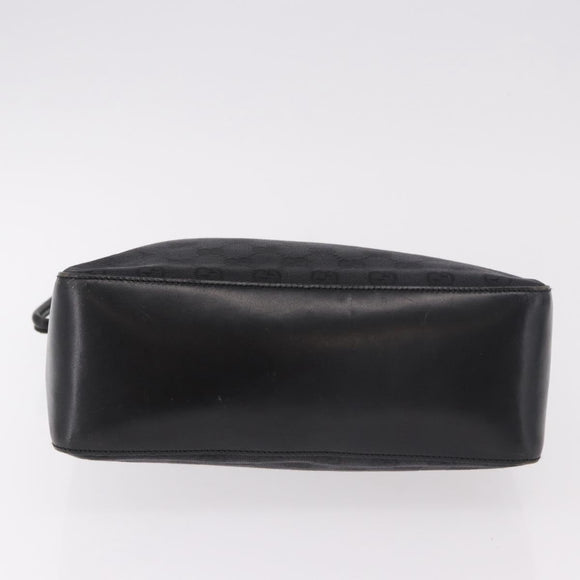 GUCCI GG Canvas Shoulder Bag Black Silver 001 3766 2123 Auth 184615