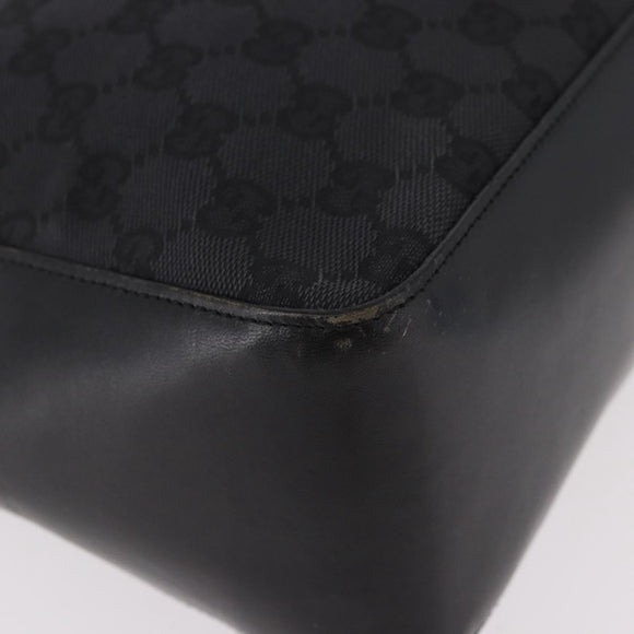 GUCCI GG Canvas Shoulder Bag Black Silver 001 3766 2123 Auth 184615