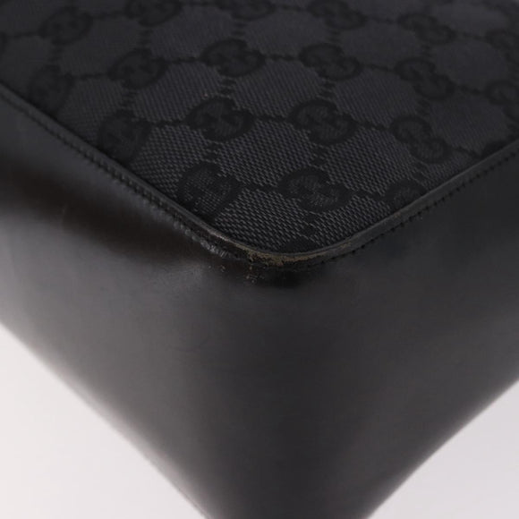 GUCCI GG Canvas Shoulder Bag Black Silver 001 3766 2123 Auth 184615