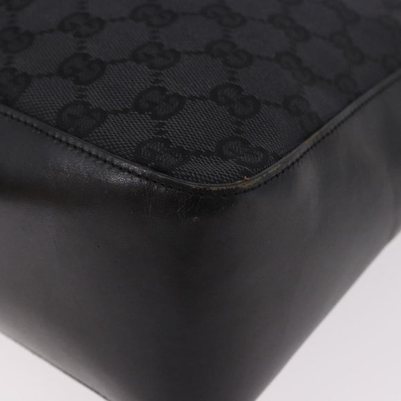 GUCCI GG Canvas Shoulder Bag Black Silver 001 3766 2123 Auth 184615