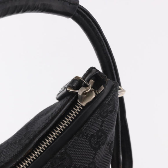 GUCCI GG Canvas Shoulder Bag Black Silver 001 3766 2123 Auth 184615