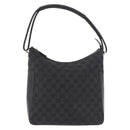 GUCCI GG Canvas Shoulder Bag Black Silver 001 3766 2123 Auth 184615-13