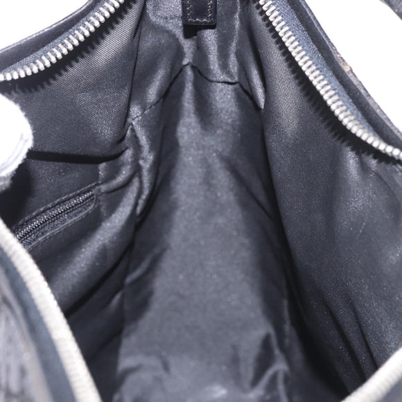 GUCCI GG Canvas Shoulder Bag Black Silver 001 3766 2123 Auth 184615