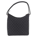 GUCCI GG Canvas Shoulder Bag Black Silver 001 3766 2123 Auth 184615-2