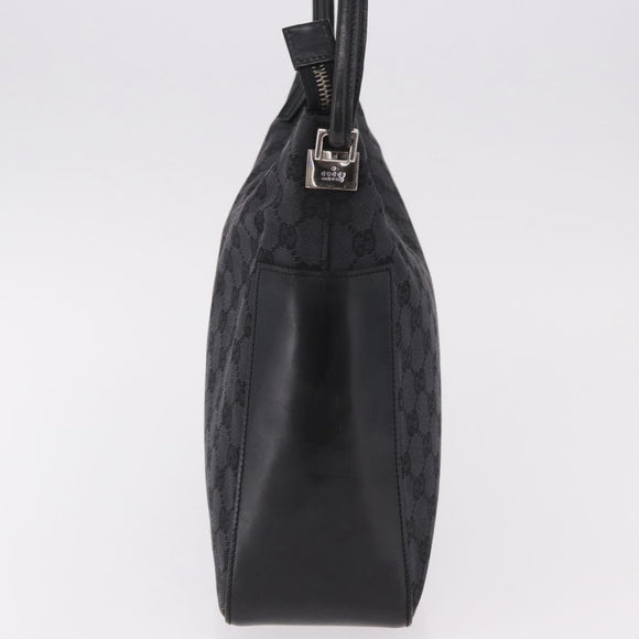 GUCCI GG Canvas Shoulder Bag Black Silver 001 3766 2123 Auth 184615