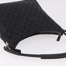 GUCCI GG Canvas Shoulder Bag Black Silver 001 3766 2123 Auth 184615-7