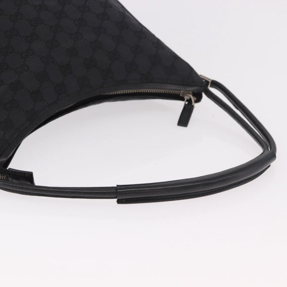 GUCCI GG Canvas Shoulder Bag Black Silver 001 3766 2123 Auth 184615