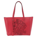Salvatore Ferragamo Gancini Tote Bag Leather Pink Gold Auth 184616V-2