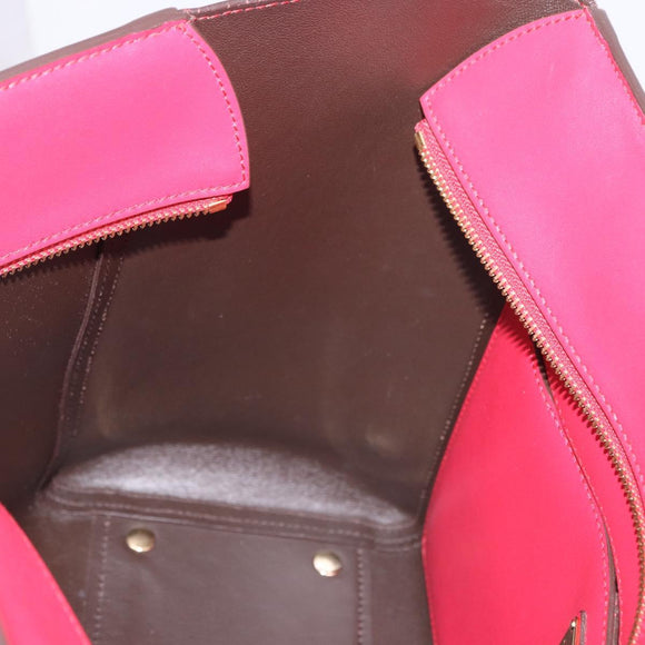 Salvatore Ferragamo Gancini Tote Bag Leather Pink Gold Auth 184616V