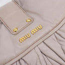 Miu Miu Matelasse Shoulder Bag Leather 2way Gold Purple gray Auth 184618A-21