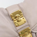 Miu Miu Matelasse Shoulder Bag Leather 2way Gold Purple gray Auth 184618A-23