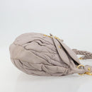 Miu Miu Matelasse Shoulder Bag Leather 2way Gold Purple gray Auth 184618A-3