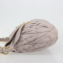 Miu Miu Matelasse Shoulder Bag Leather 2way Gold Purple gray Auth 184618A-4