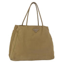 PRADA Tote Bag Nylon Brown Silver Auth 184619-1