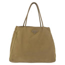 PRADA Tote Bag Nylon Brown Silver Auth 184619-2