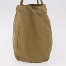 PRADA Tote Bag Nylon Brown Silver Auth 184619-5