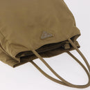 PRADA Tote Bag Nylon Brown Silver Auth 184619-6