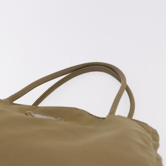 PRADA Tote Bag Nylon Brown Silver Auth 184619
