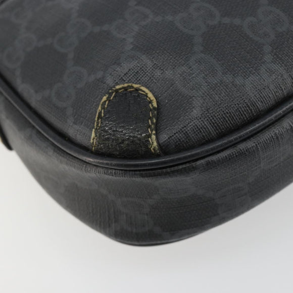 GUCCI GG Supreme Web Sherry Line Bag PVC Black Red 156 02 066 Auth 184624