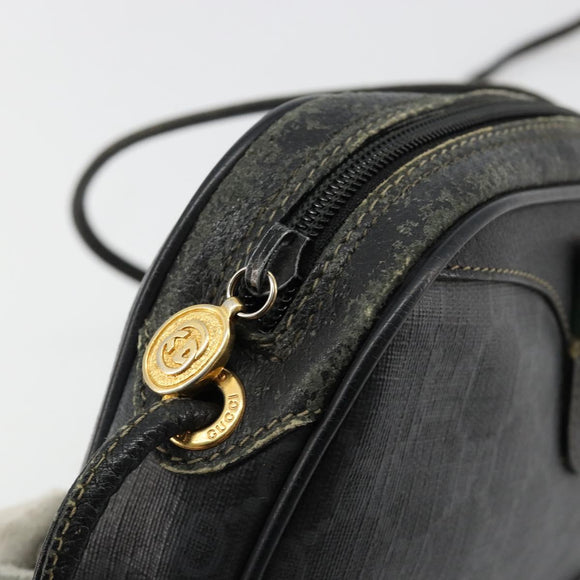 GUCCI GG Supreme Web Sherry Line Bag PVC Black Red 156 02 066 Auth 184624