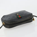 GUCCI GG Supreme Web Sherry Line Bag PVC Black Red 156 02 066 Auth 184624-6