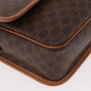CELINE Macadam Canvas Circle Shoulder Bag PVC Leather Brown Gold Auth 184626-14