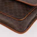 CELINE Macadam Canvas Circle Shoulder Bag PVC Leather Brown Gold Auth 184626-15
