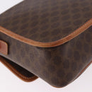 CELINE Macadam Canvas Circle Shoulder Bag PVC Leather Brown Gold Auth 184626-16