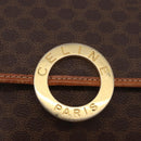 CELINE Macadam Canvas Circle Shoulder Bag PVC Leather Brown Gold Auth 184626-18