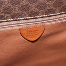 CELINE Macadam Canvas Circle Shoulder Bag PVC Leather Brown Gold Auth 184626-12