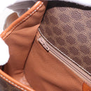 CELINE Macadam Canvas Circle Shoulder Bag PVC Leather Brown Gold Auth 184626-22