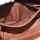 CELINE Macadam Canvas Circle Shoulder Bag PVC Leather Brown Gold Auth 184626-11