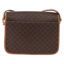 CELINE Macadam Canvas Circle Shoulder Bag PVC Leather Brown Gold Auth 184626-2