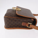 CELINE Macadam Canvas Circle Shoulder Bag PVC Leather Brown Gold Auth 184626-3