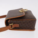 CELINE Macadam Canvas Circle Shoulder Bag PVC Leather Brown Gold Auth 184626-4