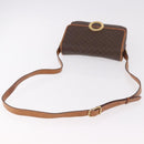 CELINE Macadam Canvas Circle Shoulder Bag PVC Leather Brown Gold Auth 184626-7