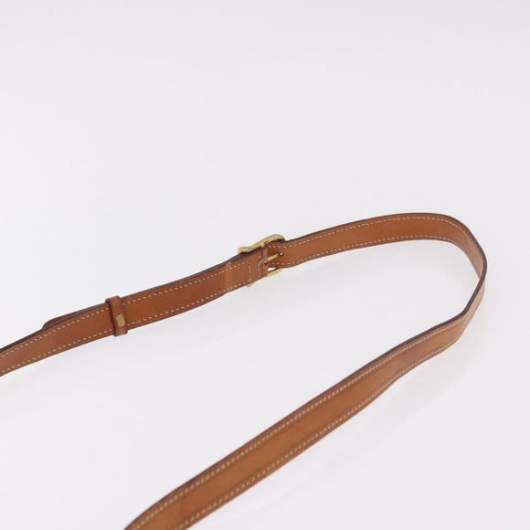CELINE Macadam Canvas Circle Shoulder Bag PVC Leather Brown Gold Auth 184626