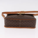 CELINE Macadam Canvas Circle Shoulder Bag PVC Leather Brown Gold Auth 184626-5