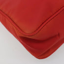 PRADA Hand Pouch Nylon Red Silver Auth 184627A-11