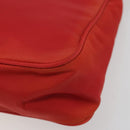 PRADA Hand Pouch Nylon Red Silver Auth 184627A-12