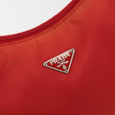 PRADA Hand Pouch Nylon Red Silver Auth 184627A-15