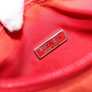 PRADA Hand Pouch Nylon Red Silver Auth 184627A-17