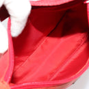 PRADA Hand Pouch Nylon Red Silver Auth 184627A-18