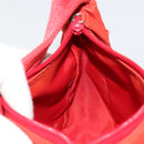 PRADA Hand Pouch Nylon Red Silver Auth 184627A-19