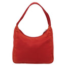 PRADA Hand Pouch Nylon Red Silver Auth 184627A-3