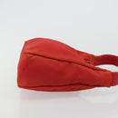 PRADA Hand Pouch Nylon Red Silver Auth 184627A-4