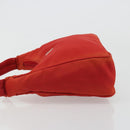PRADA Hand Pouch Nylon Red Silver Auth 184627A-5