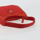 PRADA Hand Pouch Nylon Red Silver Auth 184627A-7